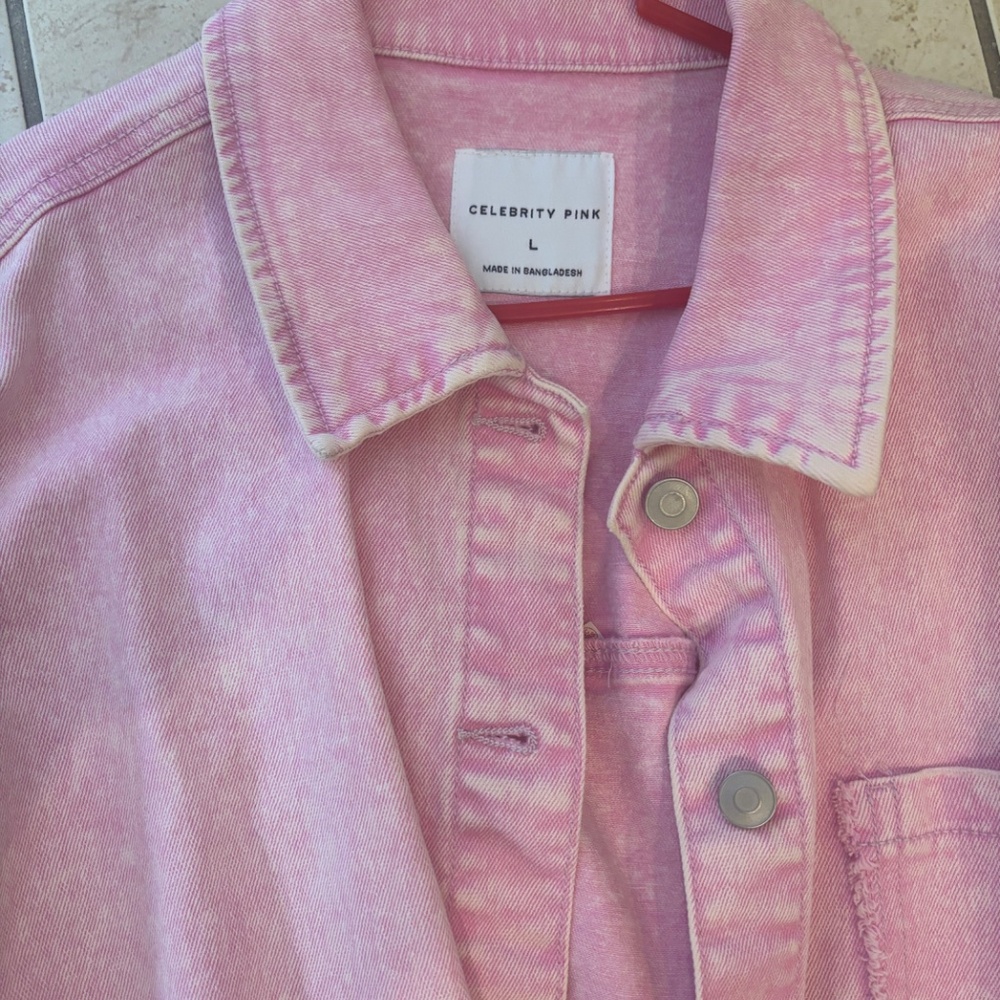 CELEBRITY Pink Denim Shacket - Picture 2 of 4